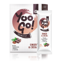 Yoo Go! Shake it! Prášek pro přípravu proteinového nápoje s příchutí kakaa a zázvoru, se sladidlem, 175 g